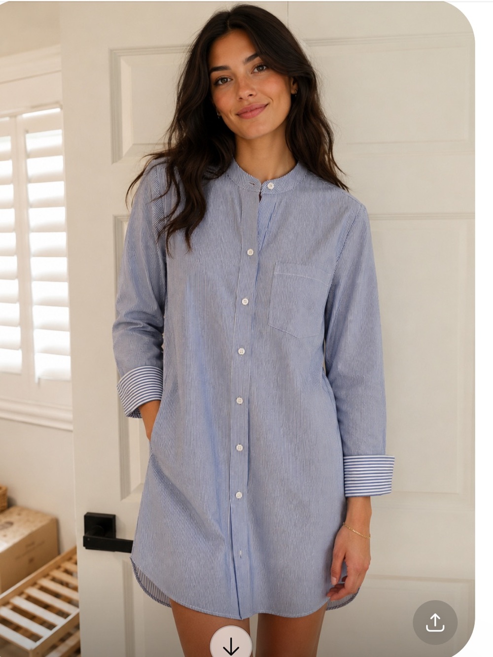 Theory -Jodalee blue/white taff striped shirt dress NWT(0)